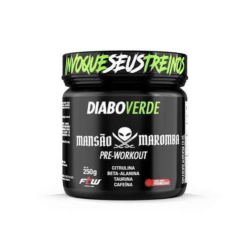 Pré treino Diabo Verde Toguro Mansão Maromba Ftw 250g 50 Doses Shopee