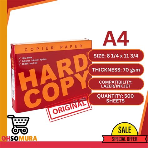 OSM Hard Copy Bond Paper A4 70gsm Shopee Philippines