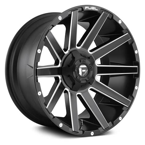 FUEL D616 CONTRA 1PC Wheels Matte Black With Milled Accents Rims