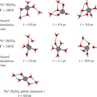 Snapshots From The Molecular Dynamics Simulation Of Na H 2 O 5