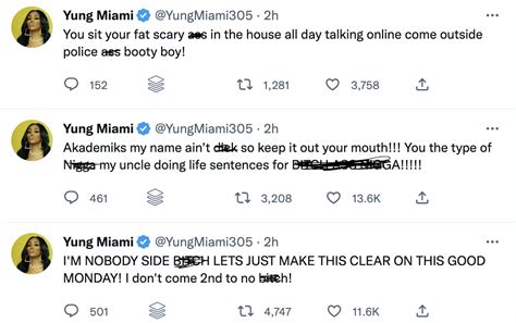 Yung Miami Blasts Dj Akademiks For Calling Her Diddy S Side Chick My Name Ain T D Ck So Keep