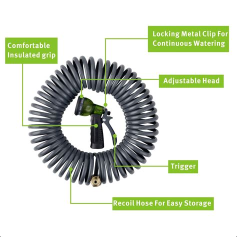 YeStar Expandable Portable 50Ft Garden Coil Hose 3 4 Solid Brass