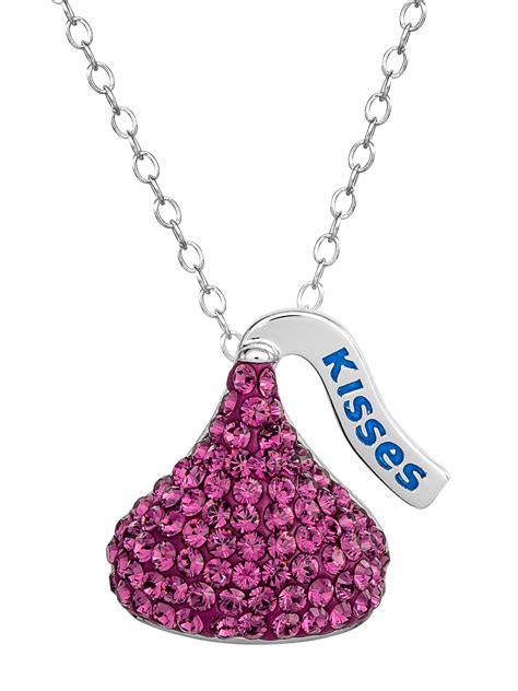 Hersheys Kisses Birthstone Sterling Silver Swarovski Crystal Pendant