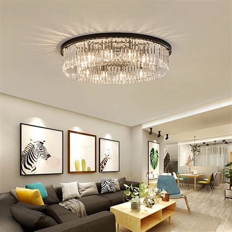 Aliexpress.com : Buy American Crystal Ceiling Lamp Black Round led ...