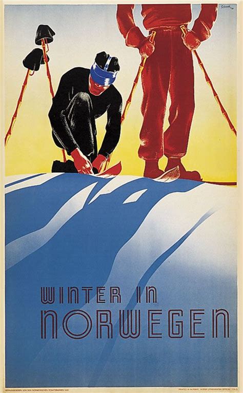 Norway Schenk Winter In Norwegen Vintage Ski Posters Travel