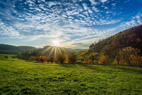 4K Olsberg Germany Scenery Sunrises And Sunsets Sky Autumn