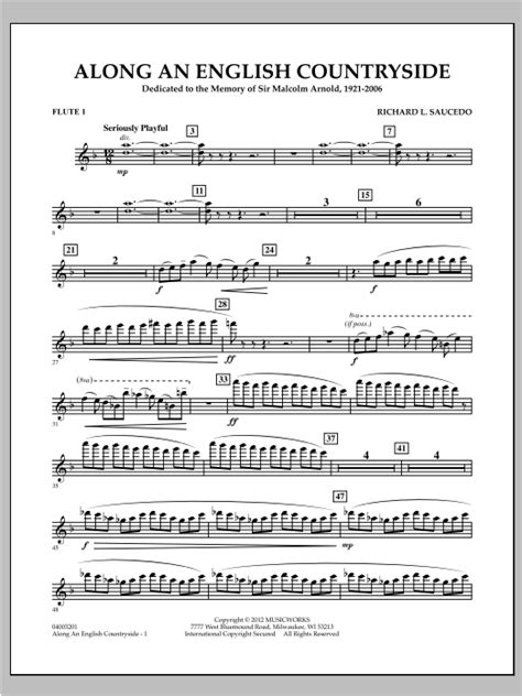 Along An English Countryside Flute By Richard Saucedo Sheet Music