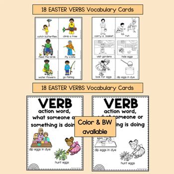 ESL Easter Newcomer Activities I Have Who Has Nouns Verbs Vocabulary Game