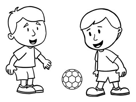 Desenho Meninos Jogando Futebol Para Colorir Educarolando