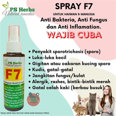 Ps Herbs Spray F7 Ubat Kurap Kudis Sporo Kucingluka Shopee Malaysia