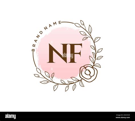 Nf Feminine Logo Usable For Nature Salon Spa Cosmetic And Beauty