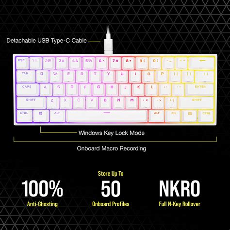 Corsair K65 RGB MINI 60 Mechanical Gaming Keyboard Customisable RGB