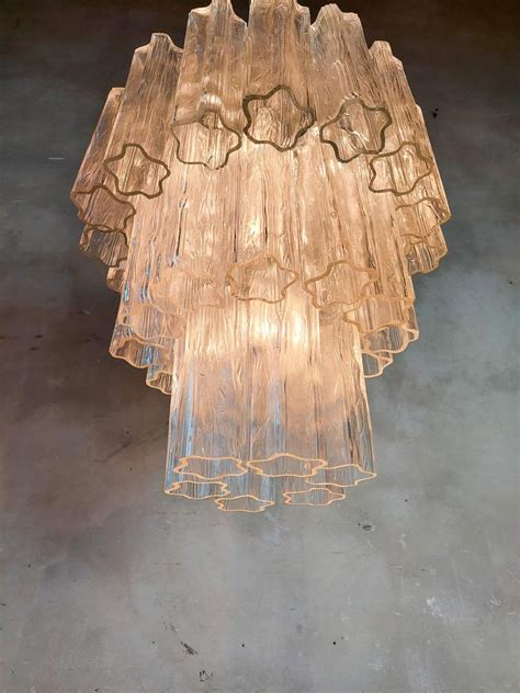 Mid Century Italian Murano Glass Chandelier Tronchi Attributed To