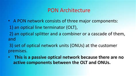 Passive Optical Network Pon Ppt