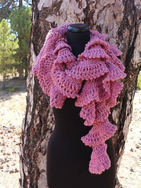 Crochet Pattern Ruffle Scarf Fast Easy Crochet Beginner Etsy Crochet Ruffle Scarf Crochet