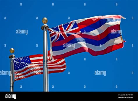 Flags Of Hawaii And Usa Big Island Hawaii Usa Stock Photo Alamy