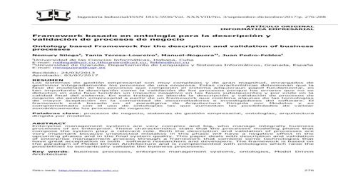 Framework Basado En Ontología Para La Descripción Y · Existen Varios Lenguajes O Métodos