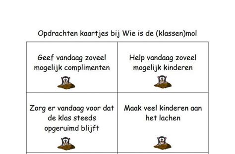 Opdrachtenkaartjes Bij Wie Is De Klassen Mol Schoolspullen