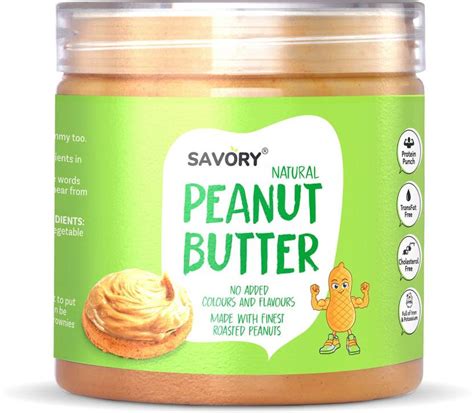 Savory Natural Unsweetened Peanut Butterno Saltno Sugar High In