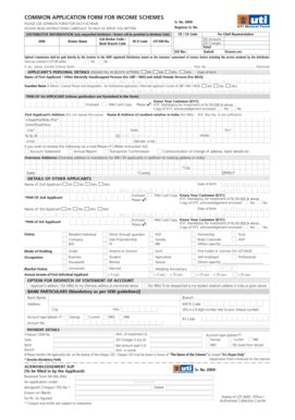 Fillable Online Common Application Form For Income Schemes