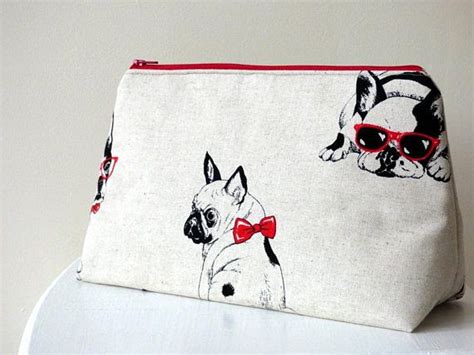 French Bulldog Toiletry Bag With Red Zip Frenchie Wash Bag Etsy