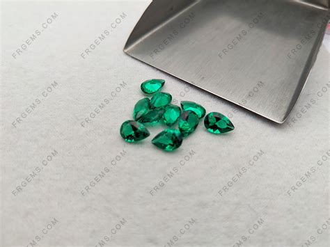 Loose Nano Crystal Emerald Green Color 113 Pear Shape Faceted Cut