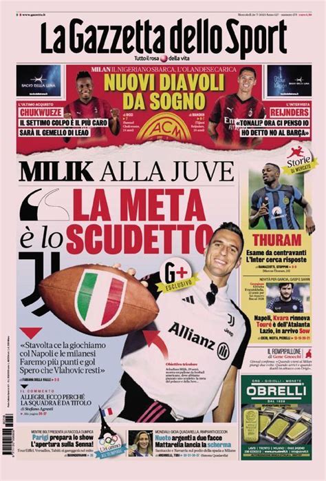 Capa La Gazzeta Dello Sport Julho Capasjornais Pt