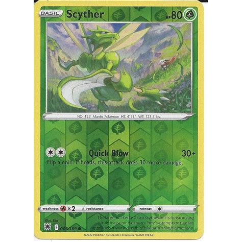 Pokemon Trading Card Game Scyther Reverse Holo Swsh