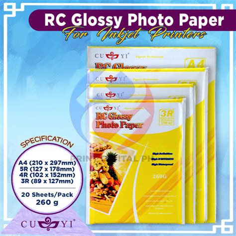 Print Digital Cuyi Rc Glossy Photo Paper Gsm A R R R