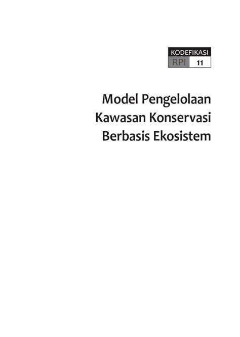 Pdf Model Pengelolaan Kawasan Konservasi Berbasis Forda Mof Org