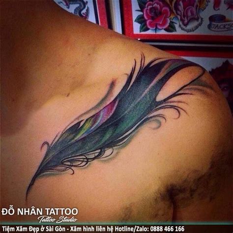 Hình xăm Lông Vũ 078 tại ĐỖ NHÂN TATTOO Feather tattoos Feather