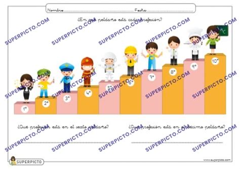 Ficha de números ordinales para imprimir Superpicto Online