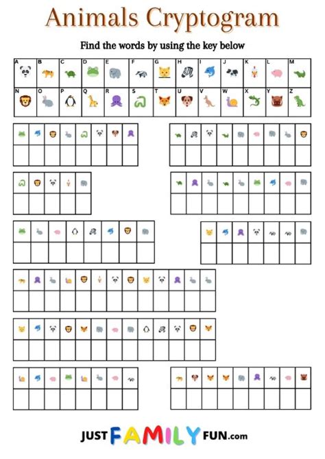 25 Printable Cryptogram Puzzles For Kids | Just Family Fun