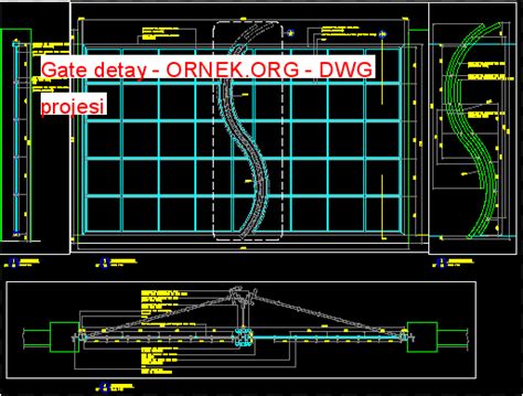 Proje Sitesi Gate Detay Autocad Projesi