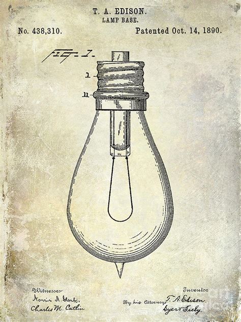 Thomas Edison Light Bulb Blueprints