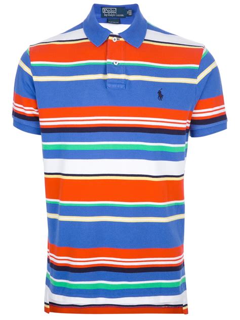 Lyst Polo Ralph Lauren Striped Polo Shirt In Blue For Men