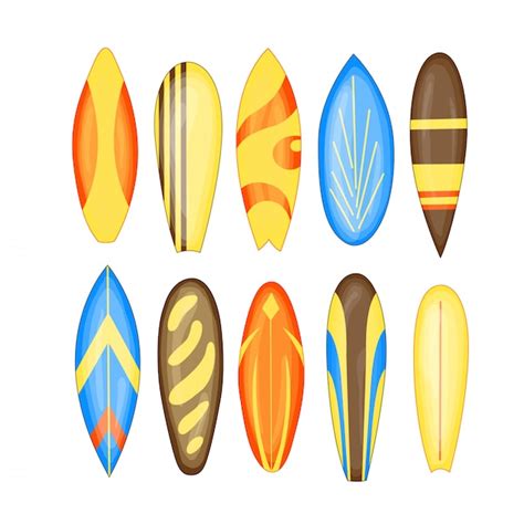 Premium Vector Surfboard Set Vector Illustration Isolated