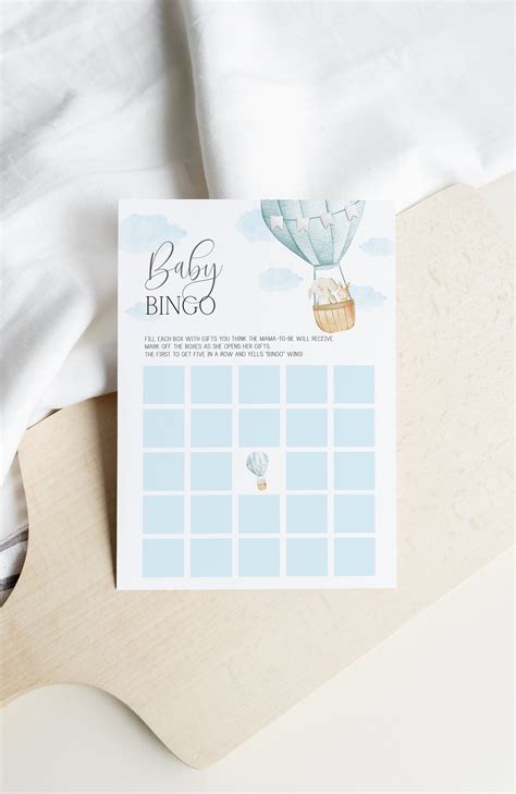 Baby Bingo Game Hot Air Balloon Baby Shower Up Up And Etsy