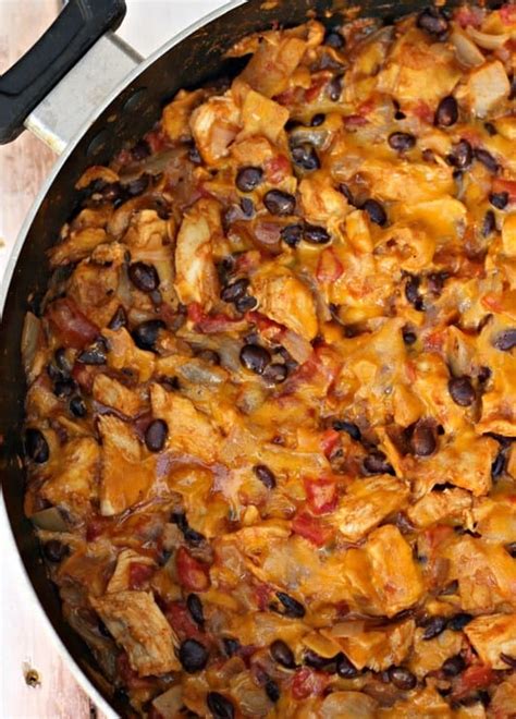 Chicken And Black Bean Enchilada Skillet Recipe Six Sisters Stuff