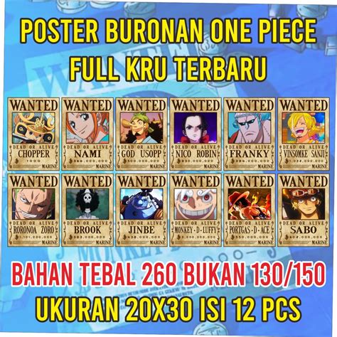 Jual Poster Bounty One Piece Bahan Tebal Gsm Isi Poster Terupdate