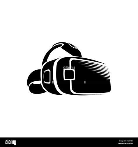 Isolated vr headset logotype on white background. Black color virtual ...