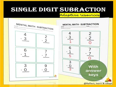 1 Digit Subtraction Worksheets 15 Worksheets Library