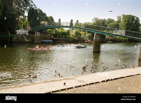 The River Thames At Twickenham Richmond With The Bridge To Eel Pie