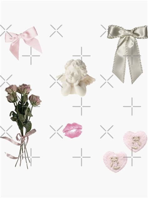 Coquette Pink Aesthetic Sticker Pack Sticker For Sale By Dewdrop Designs Redbubble