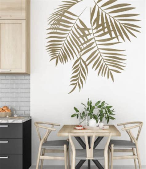 Palm Leaves Wall Decal Tropical Leaves Wall Art Palm Tree Etsy