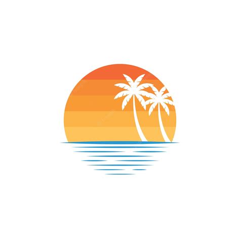 Premium Vector Sea Ocean Sunset Logo Beach Design Vector Illustration