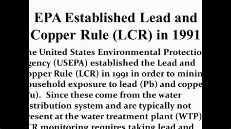 How To Understanding The Lead And Copper Rule Lesson One Youtube