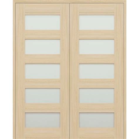 Belldinni Vona 07 07 36 In W X 80 In Both Active 5 Lite Frosted Glass Loire Ash Wood