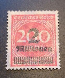 Weimar Republic German Empire 1923 Overprinted Stamp 2mill On 200mark