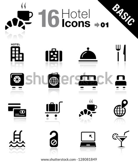 Basic Hotel Icons Stock Vector Royalty Free 128081849 Shutterstock